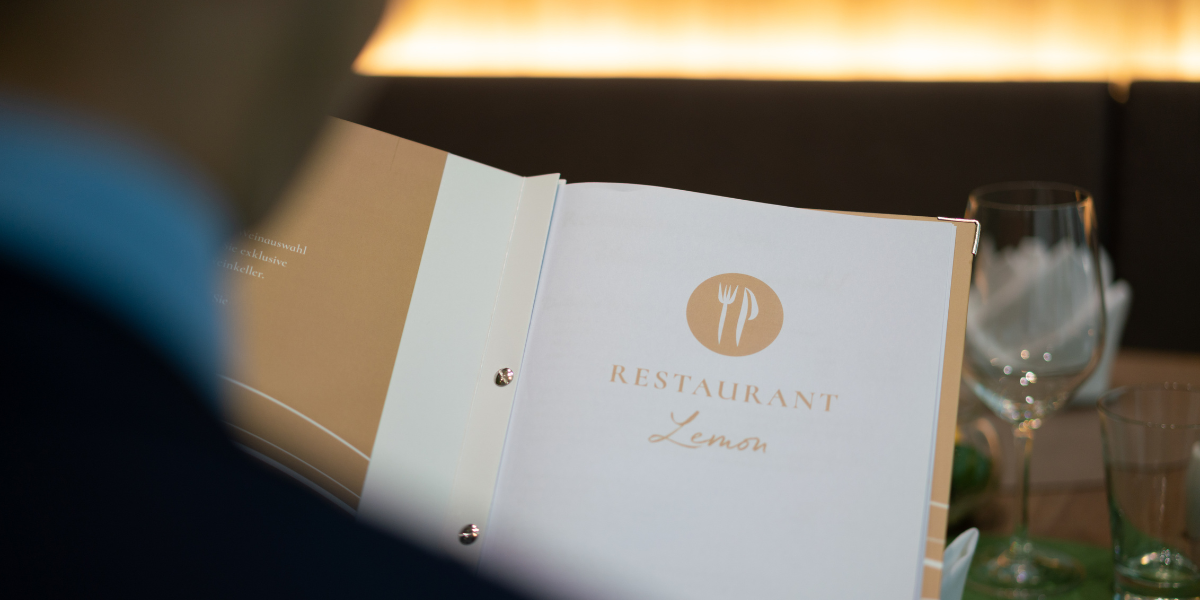 Menü im A la carte Restaurant Lemon im Kongresshotel Potsdam